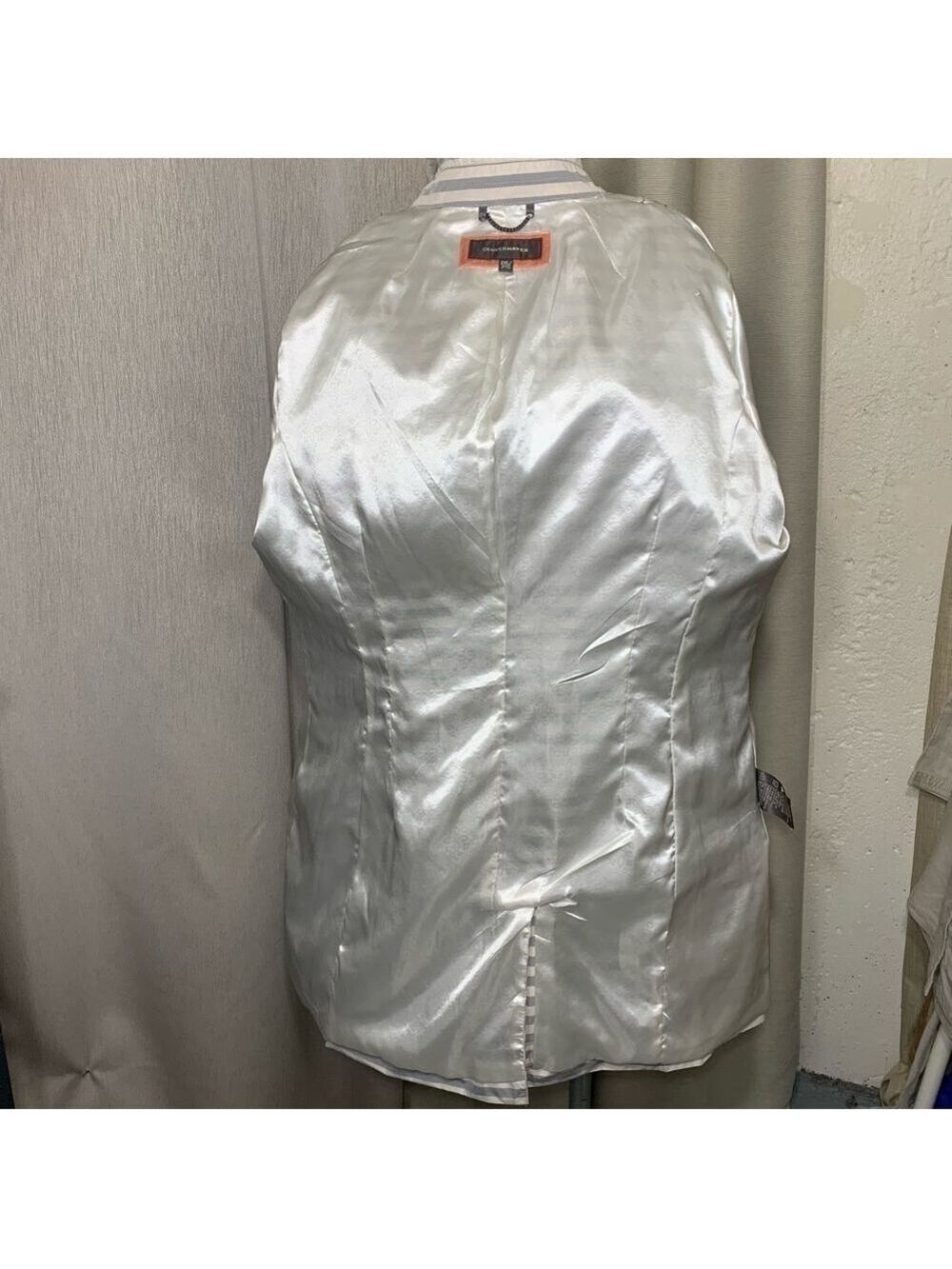 D Hayes Trench Coat Windbreaker Sz 2XL Gray White Striped Water repellant - Picture 9 of 16
